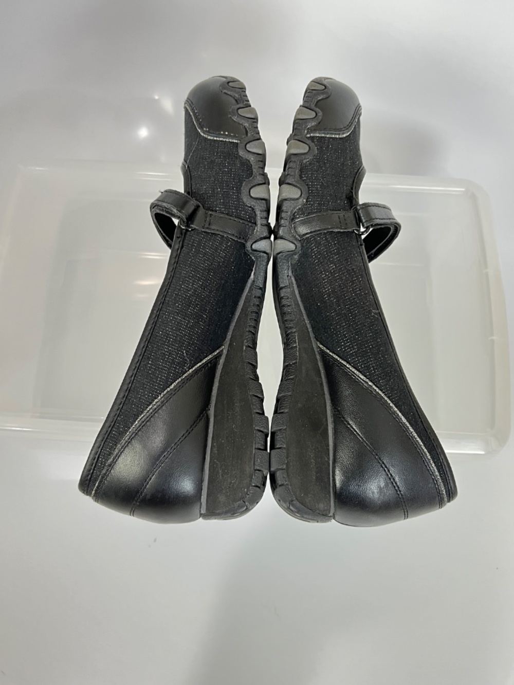 Skechers Biker Slip on Mary Jane Black Sparkle Canvas Size 6 - Picture 6 of 11